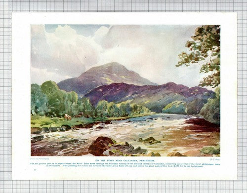 Teith Near Callander Perthshire R J Begg - c.1930s Print
