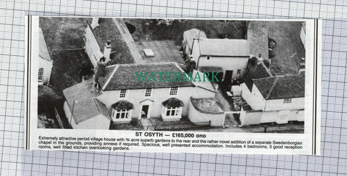 (C590) St Osyth House Chapel Sale Advert - 1987 Cutting