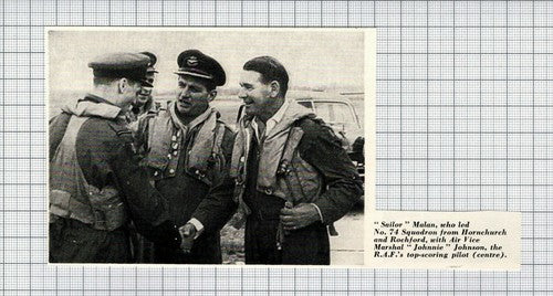Sailor Malan No 74 Squadron Hornchurch Rochford Johnnie Johnson - 1965 Clipping