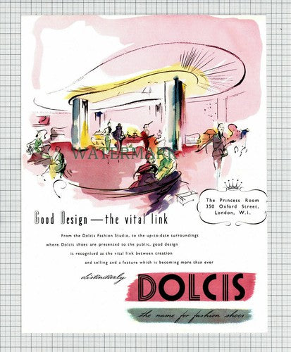 X1812) DOLCIS Shoes ADVERT - c.1951 Cutting