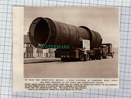 (C647) Dartford Kent Cement Factory Dust Cyclinder - 1949 Cutting