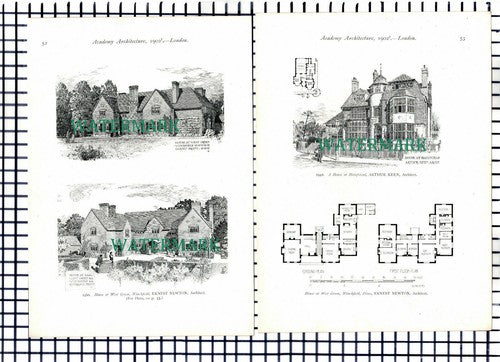 (8139) West Green WInchfield Ernest Newton Architect - 1902 2-Part Book Print