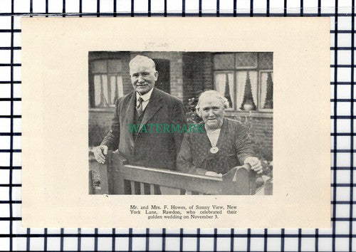C7103) Mr & Mrs F Howe Sunny View New York Lane Rawdon - 1936 Cutting