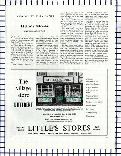 (6649) Little's Stores Hatfield Broad Oak Essex Mr WH James - 1966 Cutting