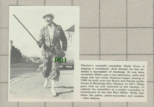 (C147) Wally Dunn Clacton Comedian Brace & Pistols Bockings Elm - 1975 Clip