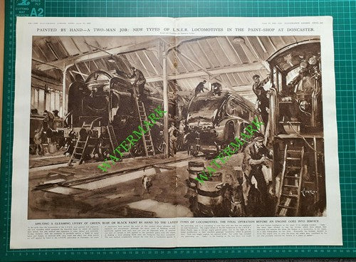 LNER Railway Locomotives Doncaster Paint Shop - 1947 Pullout / Print