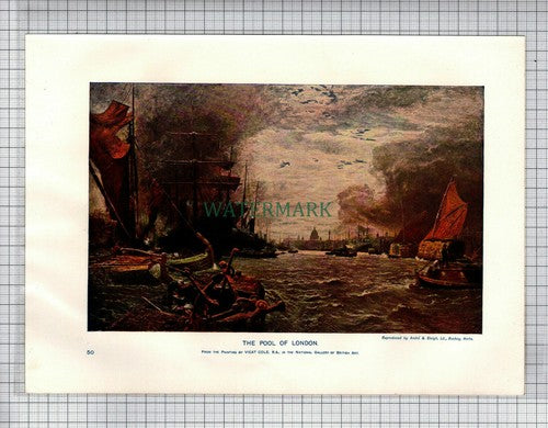 The Pool of London Vicat Cole - c.1910 Print