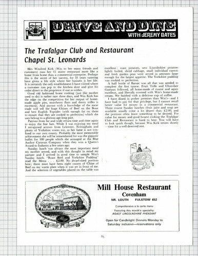 Winifred Kirk Trafalgar Club Chapel St Leonards Lincolnshire - 1978 Clipping