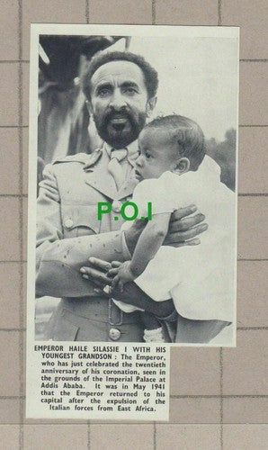 C1877) Emperor Haile Silassie WIth Grandson - 1950 Clip