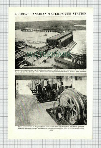 C7511) St Maurice River Quebec Canada Dam Power House - c1950s Cutting