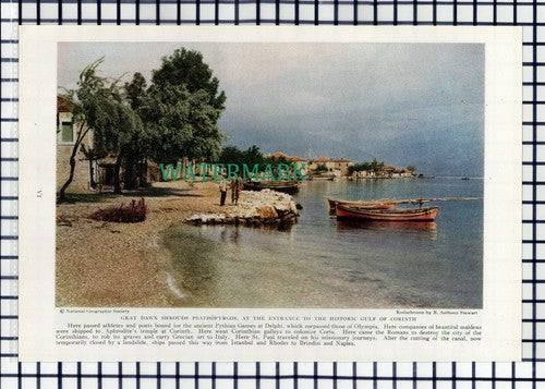 (8064) Gulf Of Corinth Psathopyrgos Greece - 1940 Book Print