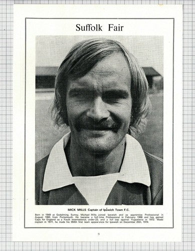 (6137) Mick Mills Ipswich Town Football Club Suffolk - 1975 Clip