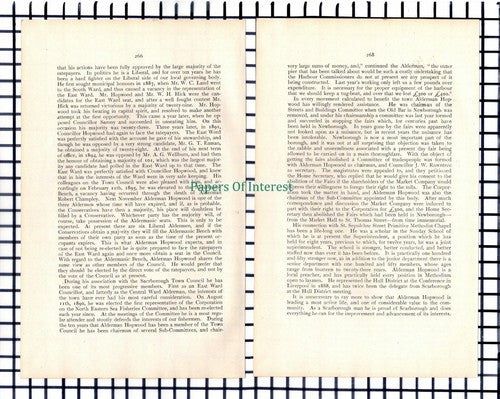 (6562) Alderman Joseph Lonsdale Hopwood Scarborough - 1901 Article
