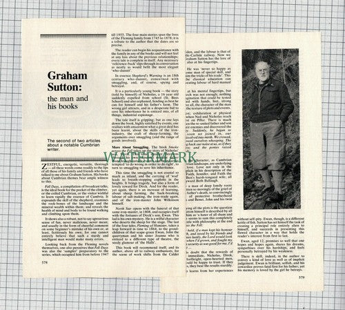 (C70) Graham Sutton Cumbrian Writer - 1980 Article