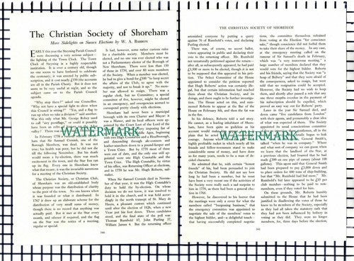(8225) The Christian Society Of Shoreham Sussex - 1950 Article