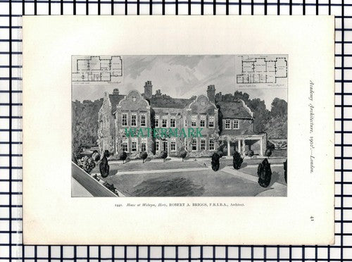 (8133) De Pary's Avenue Bedford Prentice / Welwyn Herts Briggs - 1902 Book Print