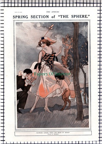 Aurora Fields Of Arcady Blampied - 1914 Cutting / Print