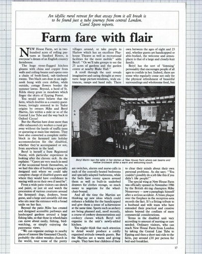 (5831) New House Farm Stanford RIvers Mike & Beryl Martin - 1987 Article