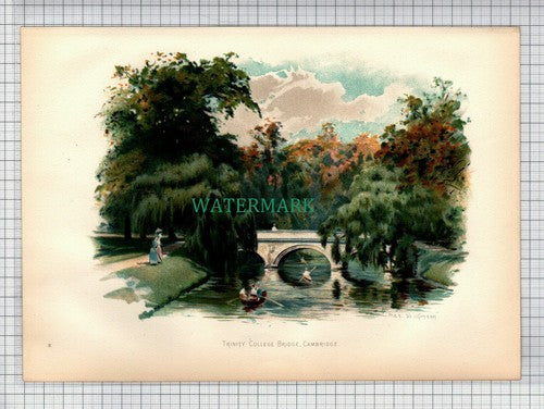 TRINITY COLLEGE BRIDGE Cambridge - c.1910 Print