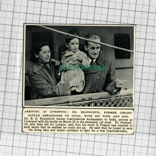 C2065) Dr B G Kratochvil Czechoslovak Ambassador Jal Azad Liverpool - 1951 Clip