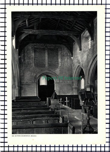 X1446) Sutton Courtenay Berkshire Church - 1950s Book Print