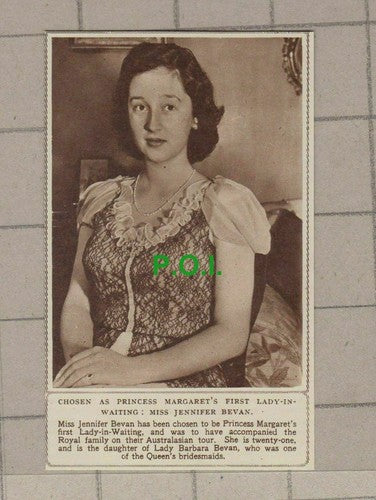 C2299) Miss Jennifer Bevan Princess Margaret Lady In Waiting - 1948 Clip