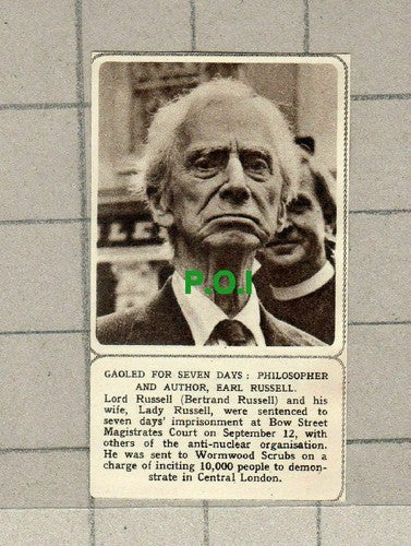 C1671) Earl Lord Bertrand Russell Philosopher & Author Gaoled - 1961 Clip
