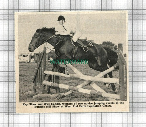 C2351) Kay Shaw & Wax Candle Horse Jumping Burgess Hill Show -1968 Clip