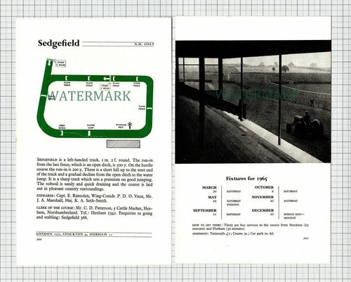 (8070) SEDGEFIELD Racecourse Horse Racing - 1965 2-Part Cutting
