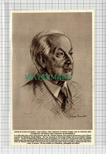 C2476) Lord Herbert Samuel Viscount Mount Carmel Toxteth - 1961 Clip