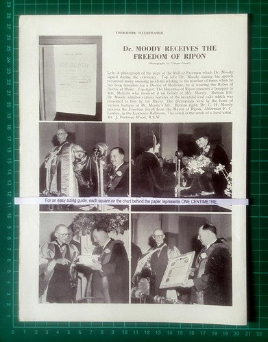 Dr Moody Receives Freedom Of Ripon Yorkshire F C Lowley - 1952 Cutting