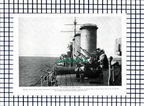 (7488) HMS SUFFOLK In The Arctic Royal Navy WW2 - c.1945 Cutting