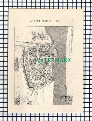 Plan of Hull - c.1902 Book Print