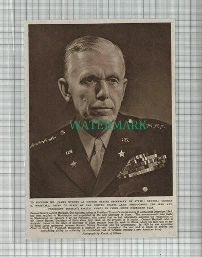 C2401) General George Catlett Marshall Secretary of State - 1947 Clip