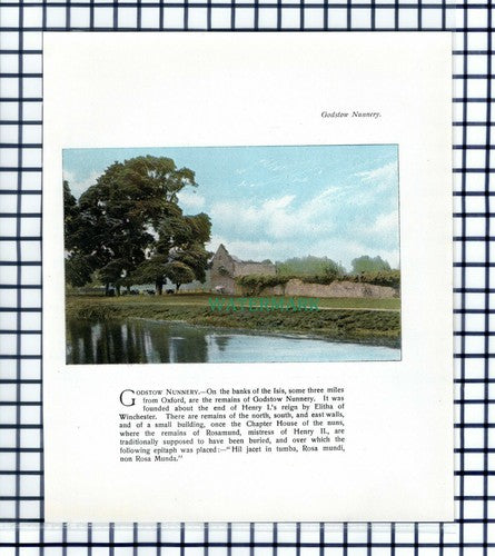 Godstow Nunnery Oxford - c.1900 Print