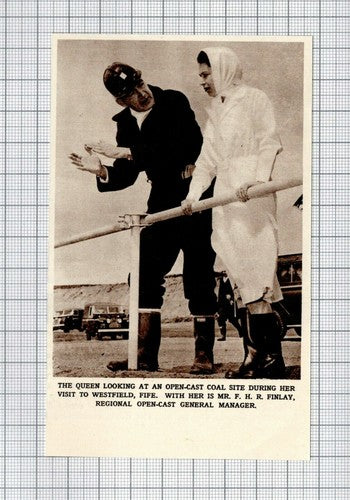 Westfield Fife Open Cast Coal Site Mr FHR Finlay Queen Visit - 1961 Cutting
