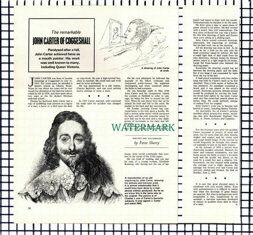 (7074) John Carter Coggeshall Essex Mouth Painter - 1970 Article