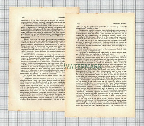 The Evolution Of Football W M Wilcox - 1899 Article / Print