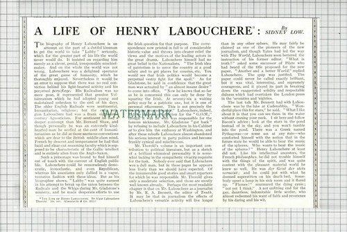 (6930) Henry Labouchere - 1913 Cutting