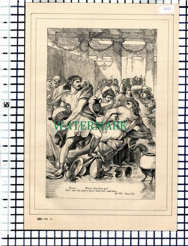 (7823) Timon Of Athens Act III Scene VI - c.1880 Shakespeare Book Print