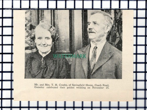 C7083) Mr & Mrs T H Crosby Springfield House Guiseley - 1936 Cutting