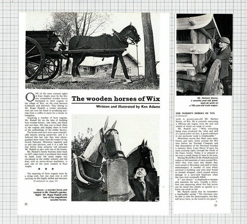 Wix Essex Wooden Horses Roger Paskell Herbert Storey - 1970 Article