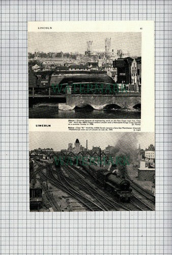 C7604) LINCOLN Railway Station - 1960 Cutting