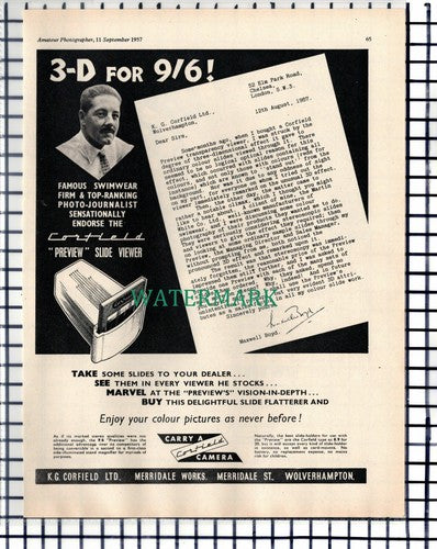 (7103) K G Corfield Ltd Wolverhampton Advert - 1957 Cutting