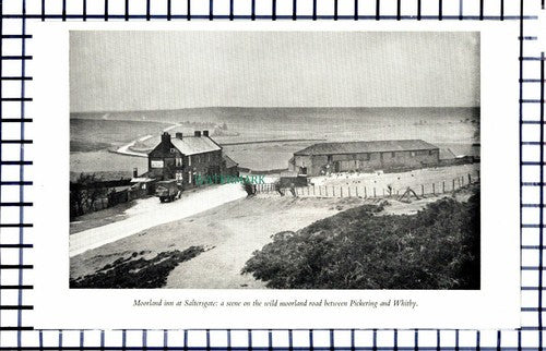 C6485) Stokesley Cleveland / Moorland Inn Saltersgate - 1950s Print / Cutting