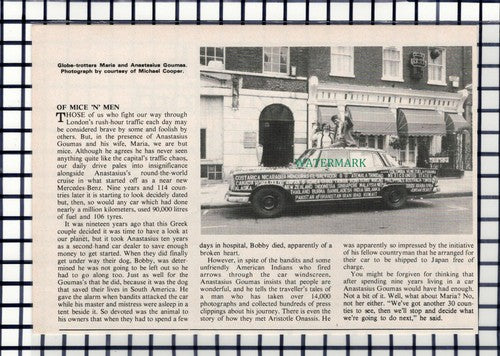 C6596) Maria & Anastasius Goumas Mercedes Tour - 1976 Cutting