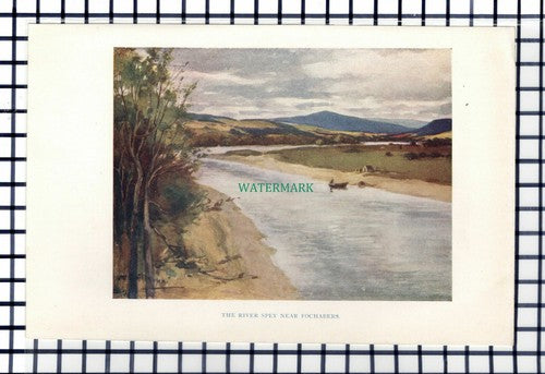 C6473) River Spey Near Fochabers Scotland c.1920s Small Print