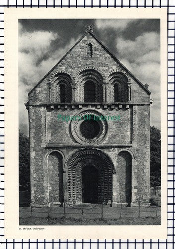 X1427) Iffley Church Oxfordshire - 1950s Book Print