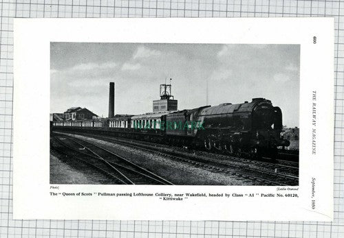 C7712) Lofthouse Colliery Queen Of Scots Kittiwake Railway Locomotive - 1950