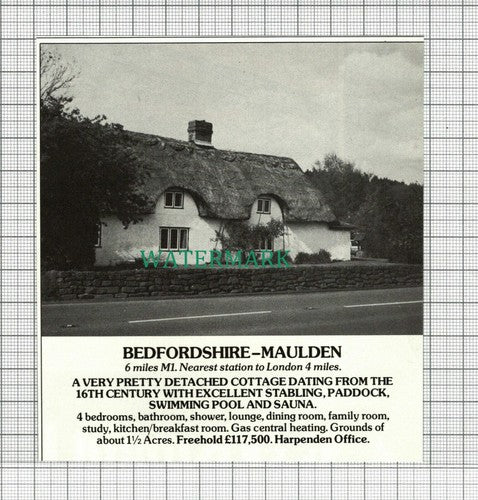 C2995) Maulden Bedfordshire House Sale Advert - 1981 Clip